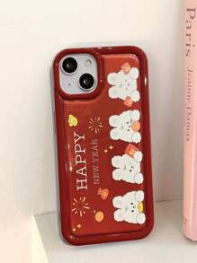 Cartoon Rabbit Pattern Phone Case - Multicolor - View 1