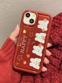 Cartoon Rabbit Pattern Phone Case - Multicolor - View 2