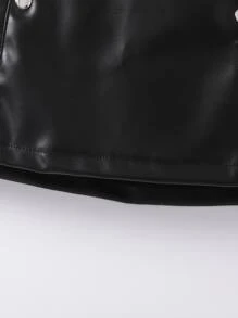 Young Girl Black Solid Color Casual Simple Style Versatile Midi Skirt For Summer - Black - View 4