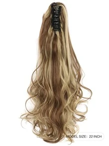 Long Curly Ponytail Synthetic Hair Extension With Claw - Multicolor - View 2