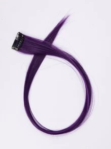 1 Pc Straight Hair Extensions Clip In 22 Inch Rainbow Clip In Synthetic Long Hairpiece Party Highlights Colorful Clip In Hair Extensions For Women Girls Kids Gift(Purple) - Purple - View 7