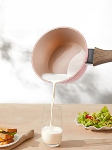 1 件迷你粉色平底锅，不粘牛奶/雪锅，带木柄 - 适用于电磁炉和炉灶，便携式迷你砂锅，非常适合宿舍、露营、家庭和办公室厨房 - 易于清洁 - 粉色 - 查看 1