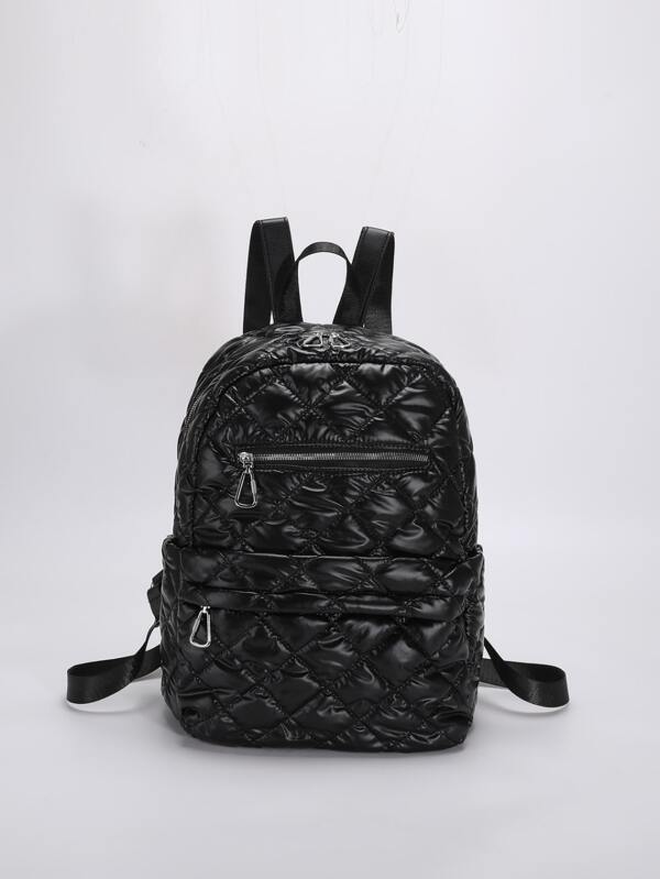 Argyle Quilted Functional Backpack SHEIN USA