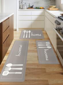 1入組叉和字母圖案廚房地墊