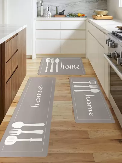 1入組叉和字母圖案廚房地墊