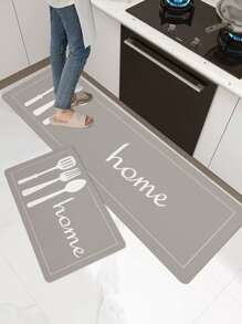 1入組叉和字母圖案廚房地墊