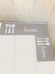 1入組叉和字母圖案廚房地墊