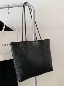 輕巧的商務休閒鱷魚紋肩托包，附帶包，適用於青少女、女性大學生、新手和白領上班族，適用於辦公室、大學、工作、商務、通勤、戶外活動、旅遊、郊外活動等場合，涵蓋錢包、書包、大容量、可携帶、商務休閒，適用於青少女、女性大學生，適用於辦公室、大學、中學、高中、工作和商務出行，是上班族的完美選擇。