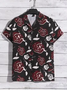 Manfinity Hombres Camisa con estampado floral - Multicolor - Ver 3
