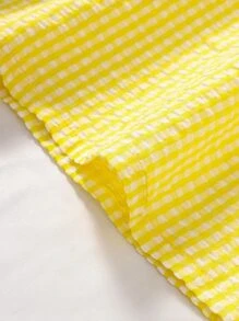 小女童雙色格子荷葉邊娃娃裙