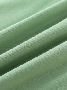 SHEIN 女小童花貼花短袖T恤 - 綠色 - 查看 4