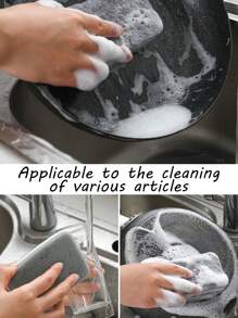 4pcs Double-sided Cleaning Sponge - Multicolor - View 5