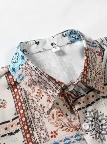 Manfinity Homme Men 1pc Random Paisley Print Shirt - Multicolor - View 5