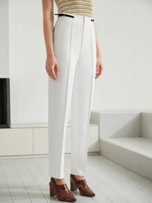 MOTF PREMIUM SIDE-BELTED DRESS TROUSERS - White - View 6