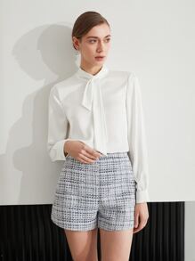 MOTF PREMIUM tweed Vestido Shorts - Azul y blanco - Ver 8