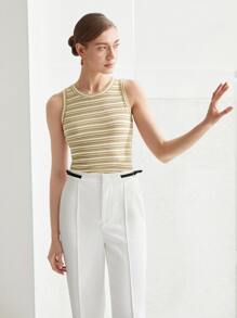 MOTF PREMIUM STRIPED VISCOSE-BLEND TANK TOP - Multicolor - View 5