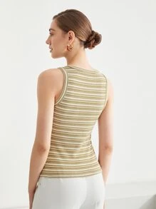 MOTF PREMIUM STRIPED VISCOSE-BLEND TANK TOP - Multicolor - View 6