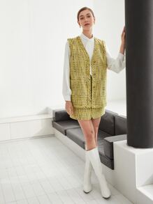 MOTF PREMIUM TWEED VEST - Yellow - View 5