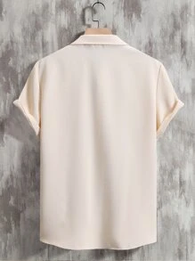 Manfinity Homme Men Solid Waffle Knit Polo Shirt - Beige - View 2