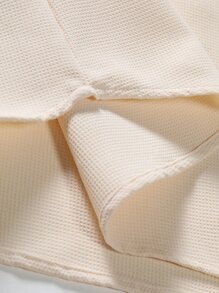 Manfinity Homme Men Solid Waffle Knit Polo Shirt - Beige - View 3