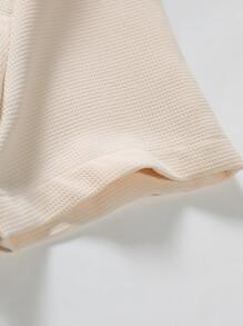 Manfinity Homme Men Solid Waffle Knit Polo Shirt - Beige - View 4