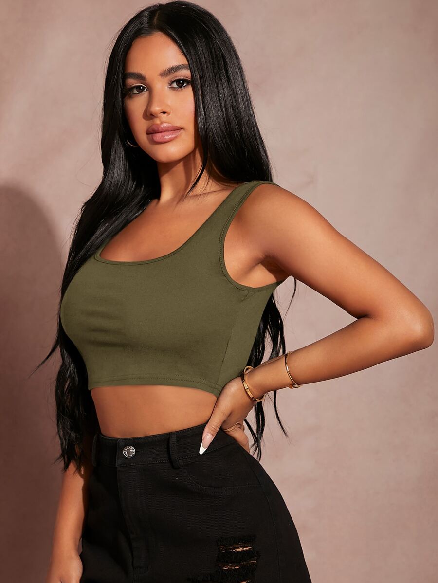 SHEIN SXY 素色短款背心