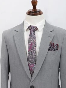 2 Cái/bộ Cà Vạt Thiết Kế Hạt Điều Dày Đặc Cho Nam - Màu tím - Xem 5