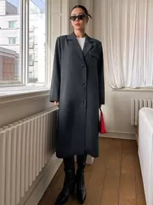 DAZY Classic Business Casual Style Solid Color Long Jacket