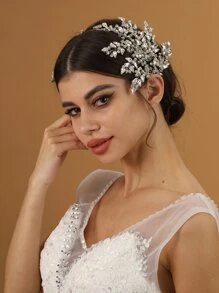 水钻装饰新娘发带情人节配饰 - 銀色 - 查看 1