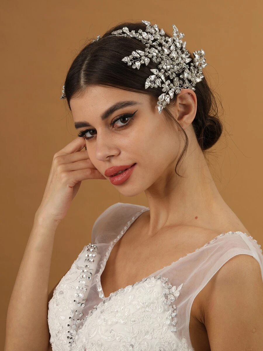 水钻装饰新娘发带情人节配饰 - 銀色 - 查看 1