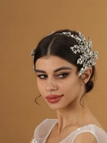 水钻装饰新娘发带情人节配饰 - 銀色 - 查看 4
