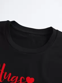 Calvaya Camiseta con estampado de labio y letra - Negro - Ver 5