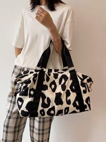 Holiday Over Night Luggage Travel Duffel Bag With Leopard Pattern, Large Capacity Waterproof Gym Bag, Weekend Carry-On Handbag With Dry And Wet Separation, Casual Portable Shoulder Bag For Business, Vacation, Outdoor, Skiing, Yoga, Exercise Fitting Luggage Bag Overnight Bag Carry On Bag Hand Bag Gym Bag For Work School Stuff For Back To School For Student Handbags Weekend Bag Hand Bagsholiday Traveling Bag For Suitcase Duffle Bag For Luggage College Bag Luggage Bags Weekender Bag Hospital Bag Winter