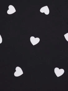 Girls Allover Heart Print Shirt - Black - View 4