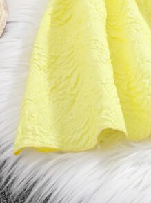 SHEIN 小女童提花方領泡泡袖洋裝和包