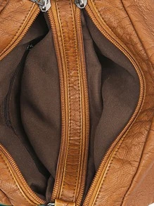 Colourblock Studded & Braided Detail Shoulder Tote Bag - Multicolor - View 6