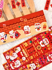 1pack Cartoon Graphic Random Sticker - Multicolor - View 3