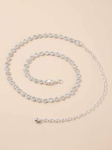 Thắt lưng xích trang trí tiệc đính đá Halloween - Bạc - Xem 2