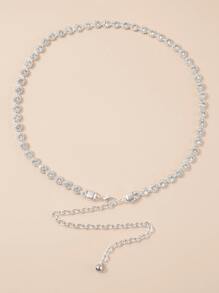 Thắt lưng xích trang trí tiệc đính đá Halloween - Bạc - Xem 3