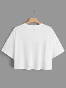 Joe McDermott Plus Figure Graphic Drop Shoulder Tee - White - View 3