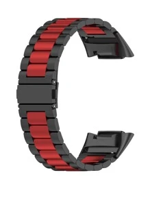 1pc Two Tone Watchband Compatible With Fitbit - Multicolor - View 2