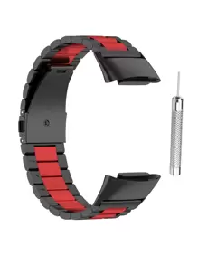 1pc Two Tone Watchband Compatible With Fitbit - Multicolor - View 3