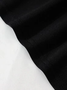 SHEIN 小女童網紗拼接吊帶短上衣 - 黑色 - 查看 3