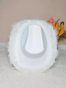 Sombrero vaquero con flecos - Blanco - Ver 5