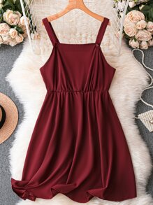 SHEIN LUNE Vestido de tirantes unicolor