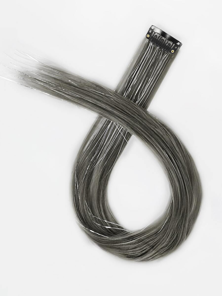 1 pieza Extensión del pelo con clip largo recto sintético - Multicolor - Ver 1