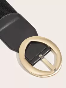 Oval Buckle Belt - Black - View 3