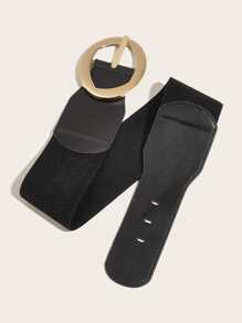 Oval Buckle Belt - Black - View 4