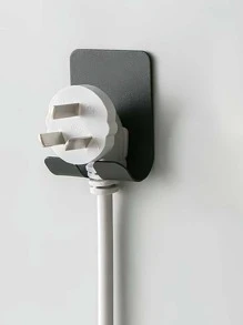 1pc Plain Wall Mounted Shaver Storage Rack - Black - View 3