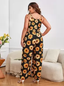 SHEIN VCAY Mono de tirantes con estampado floral - Multicolor - Ver 2